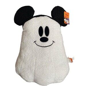 Disney Halloween Mickey Mouse Ghost Plush Throw Pillow 20” NEW